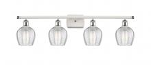  516-4W-WPC-G462-6 - Norfolk - 4 Light - 36 inch - White Polished Chrome - Bath Vanity Light