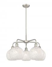  516-5CR-SN-G1216-8WM - White Mouchette - 5 Light - 26 inch - Satin Nickel - Chandelier