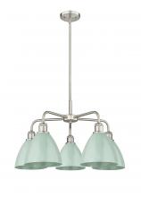  516-5CR-SN-MBD-75-SF - Plymouth - 5 Light - 26 inch - Satin Nickel - Chandelier