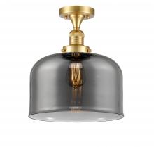  517-1CH-SG-G73-L-LED - Bell - 1 Light - 12 inch - Satin Gold - Semi-Flush Mount