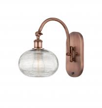  518-1W-AC-G555-8CL - Ithaca - 1 Light - 8 inch - Antique Copper - Sconce