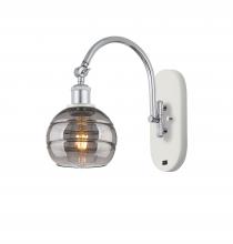  518-1W-WPC-G556-6SM - Rochester - 1 Light - 6 inch - White Polished Chrome - Sconce