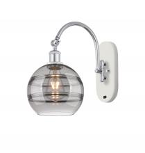  518-1W-WPC-G556-8SM - Rochester - 1 Light - 8 inch - White Polished Chrome - Sconce