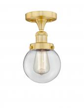  616-1F-SG-G202-6 - Beacon - 1 Light - 6 inch - Satin Gold - Semi-Flush Mount