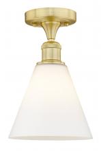  616-1F-SG-GBC-81 - Berkshire - 1 Light - 8 inch - Satin Gold - Semi-Flush Mount