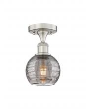  616-1F-SN-G1213-6SM - Athens Deco Swirl - 1 Light - 6 inch - Brushed Satin Nickel - Semi-Flush Mount