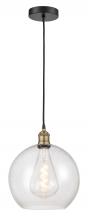  616-1P-BAB-G124-12 - Athens - 1 Light - 12 inch - Black Antique Brass - Cord hung - Mini Pendant