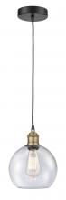  616-1P-BAB-G124-8 - Athens - 1 Light - 8 inch - Black Antique Brass - Cord hung - Mini Pendant