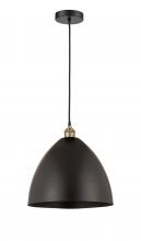  616-1P-BAB-MBD-16-BK - Bristol - 1 Light - 16 inch - Black Antique Brass - Cord hung - Mini Pendant