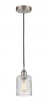  616-1P-SN-G112C-5CL - Cobbleskill - 1 Light - 5 inch - Brushed Satin Nickel - Cord hung - Mini Pendant