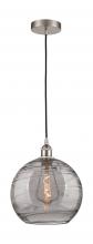  616-1P-SN-G1213-12SM - Athens Deco Swirl - 1 Light - 12 inch - Brushed Satin Nickel - Cord hung - Mini Pendant