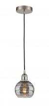  616-1P-SN-G556-6SM - Rochester - 1 Light - 6 inch - Brushed Satin Nickel - Cord hung - Mini Pendant