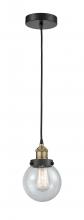  616-1PH-BAB-G204-6 - Beacon - 1 Light - 6 inch - Black Antique Brass - Cord hung - Mini Pendant