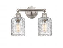  616-2W-SN-G112C-5CL - Cobbleskill - 2 Light - 14 inch - Brushed Satin Nickel - Bath Vanity Light