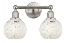  616-2W-SN-G1216-6WM - White Mouchette - 2 Light - 15 inch - Brushed Satin Nickel - Bath Vanity Light