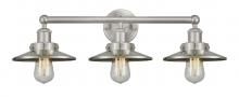  616-3W-SN-M2-SN - Railroad - 3 Light - 26 inch - Brushed Satin Nickel - Bath Vanity Light