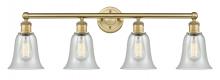  616-4W-BB-G2812 - Hanover - 4 Light - 33 inch - Brushed Brass - Bath Vanity Light