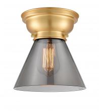  623-1F-SG-G43-LED - Cone - 1 Light - 8 inch - Satin Gold - Flush Mount