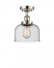  916-1C-PN-G74-LED - Bell - 1 Light - 8 inch - Polished Nickel - Semi-Flush Mount