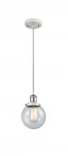  916-1P-WPC-G204-6 - Beacon - 1 Light - 6 inch - White Polished Chrome - Cord hung - Mini Pendant