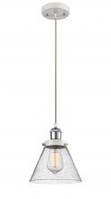  916-1P-WPC-G44-LED - Cone - 1 Light - 8 inch - White Polished Chrome - Cord hung - Mini Pendant