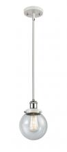  916-1S-WPC-G204-6 - Beacon - 1 Light - 6 inch - White Polished Chrome - Mini Pendant