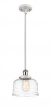  916-1S-WPC-G713-LED - Bell - 1 Light - 8 inch - White Polished Chrome - Mini Pendant