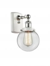  916-1W-WPC-G202-6-LED - Beacon - 1 Light - 6 inch - White Polished Chrome - Sconce