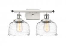  916-2W-WPC-G713-LED - Bell - 2 Light - 18 inch - White Polished Chrome - Bath Vanity Light