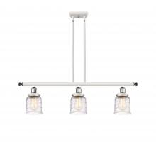  916-3I-WPC-G513-LED - Bell - 3 Light - 36 inch - White Polished Chrome - Stem Hung - Island Light