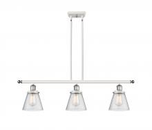  916-3I-WPC-G64 - Cone - 3 Light - 36 inch - White Polished Chrome - Stem Hung - Island Light