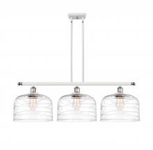  916-3I-WPC-G713-L-LED - Bell - 3 Light - 36 inch - White Polished Chrome - Stem Hung - Island Light