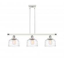  916-3I-WPC-G713-LED - Bell - 3 Light - 36 inch - White Polished Chrome - Stem Hung - Island Light