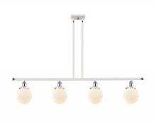  916-4I-WPC-G201-6 - Beacon - 4 Light - 48 inch - White Polished Chrome - Stem Hung - Island Light