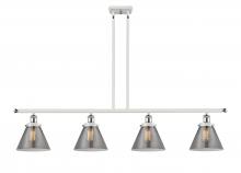  916-4I-WPC-G43 - Cone - 4 Light - 48 inch - White Polished Chrome - Stem Hung - Island Light