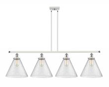  916-4I-WPC-G44-L-LED - Cone - 4 Light - 48 inch - White Polished Chrome - Stem Hung - Island Light