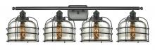  916-4W-BK-G78-CE-LED - Bell Cage - 4 Light - 36 inch - Matte Black - Bath Vanity Light