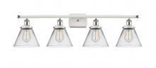  916-4W-WPC-G42 - Cone - 4 Light - 38 inch - White Polished Chrome - Bath Vanity Light