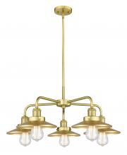  916-5CR-SG-M4-SG - Edison - 5 Light - 27 inch - Satin Gold - Chandelier