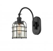  918-1W-BK-G58-CE-LED - Bell Cage - 1 Light - 6 inch - Matte Black - Sconce