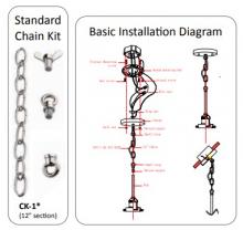  CK-1-PC - Chain Conversion Kit - 12 inch - Polished Chrome