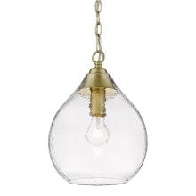  1094-S BCB-HCG - Ariella Small Pendant in Brushed Champagne Bronze with Hammered Clear Glass