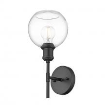  1945-1W BLK-GLOBE-CLR - Axel BLK 1 Light Wall Sconce in Matte Black with Clear Glass Shade