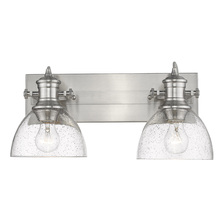  3118-BA2 PW-SD - Hines 2-Light Bath Vanity in Pewter with Seeded Glass