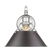  3306-1W CH-RBZ - Orwell CH 1 Light Wall Sconce in Chrome with Rubbed Bronze shade