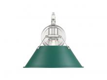  3306-1W PW-GN - Orwell 1-Light Wall Sconce in Pewter with Pine Green