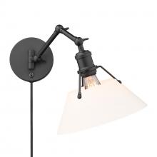  3306-A1W BLK-OP - Orwell BLK 1 Light Articulating Wall Sconce in Matte Black with Opal Glass