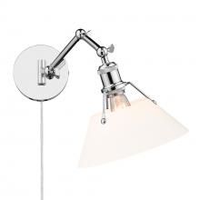  3306-A1W CH-OP - Orwell CH 1 Light Articulating Wall Sconce in Chrome with Opal Glass