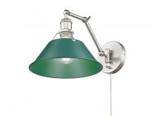  3306-A1W PW-GN - Orwell Articulating Wall Sconce in Pewter with Pine Green