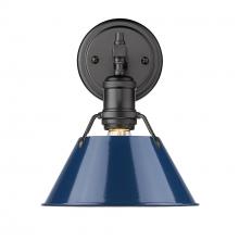  3306-BA1 BLK-NVY - Orwell BLK 1 Light Bath Vanity in Matte Black with Matte Navy shade